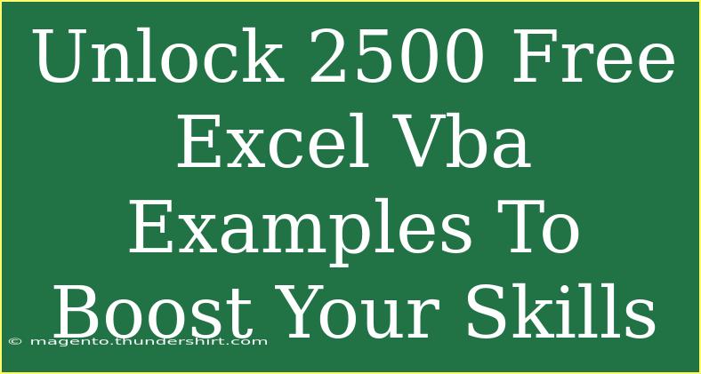 Unlock 2500 Free Excel Vba Examples To Boost Your Skills