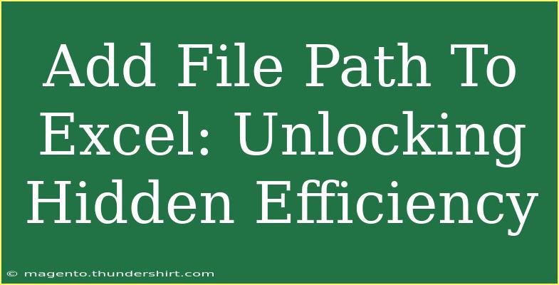 Add File Path To Excel: Unlocking Hidden Efficiency