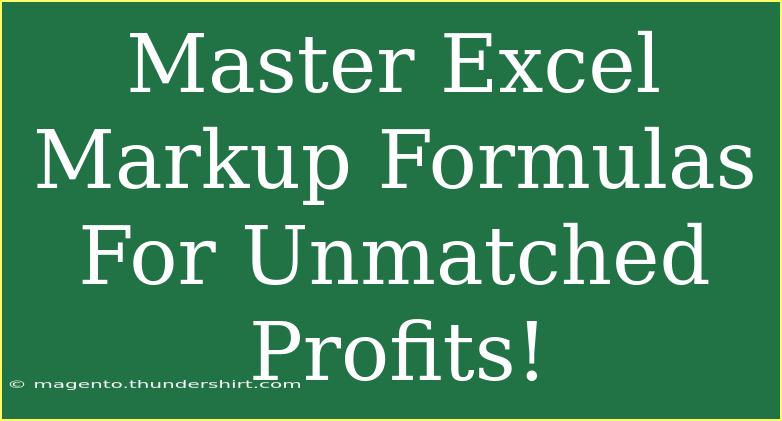 Master Excel Markup Formulas For Unmatched Profits!