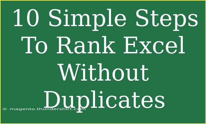 10 Simple Steps To Rank Excel Without Duplicates