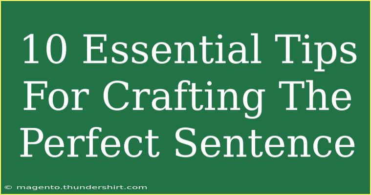 10 Essential Tips For Crafting The Perfect Sentence