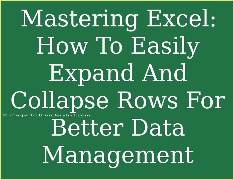 Mastering Excel: How To Easily Expand And Collapse Rows For Better Data Management