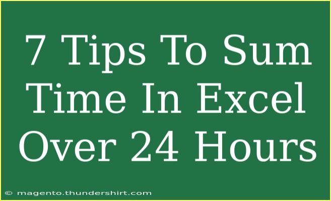 7 Tips To Sum Time In Excel Over 24 Hours