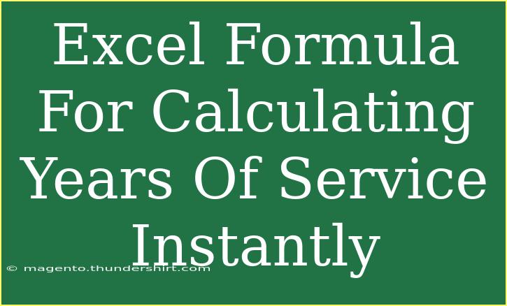 Excel Formula For Calculating Years Of Service Instantly