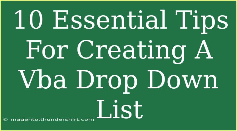 10 Essential Tips For Creating A Vba Drop Down List