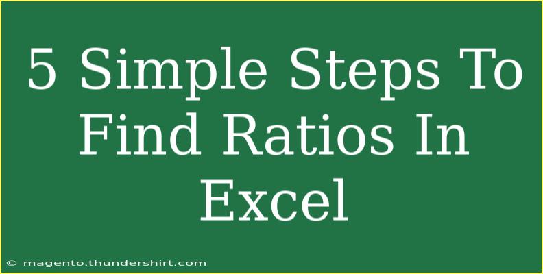 5 Simple Steps To Find Ratios In Excel