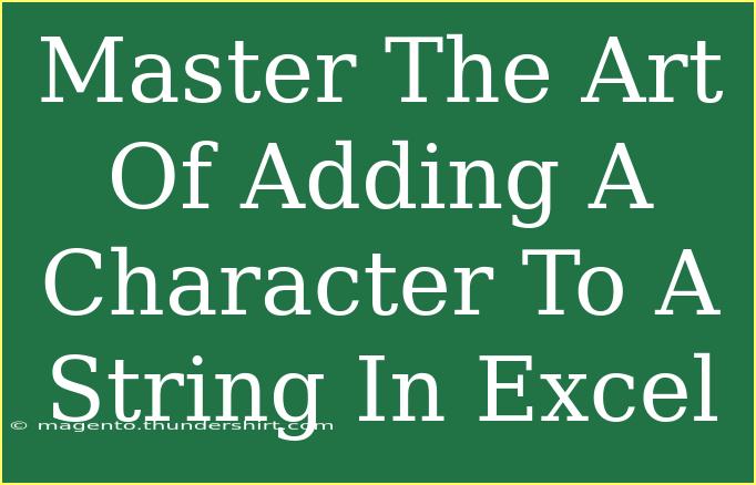 Master The Art Of Adding A Character To A String In Excel