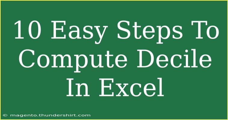 10 Easy Steps To Compute Decile In Excel