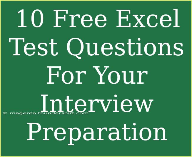 10 Free Excel Test Questions For Your Interview Preparation