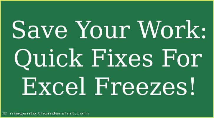 Save Your Work: Quick Fixes For Excel Freezes!