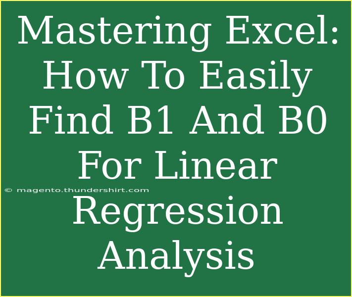 Mastering Excel: How To Easily Find B1 And B0 For Linear Regression Analysis