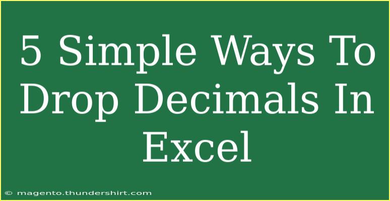 5 Simple Ways To Drop Decimals In Excel