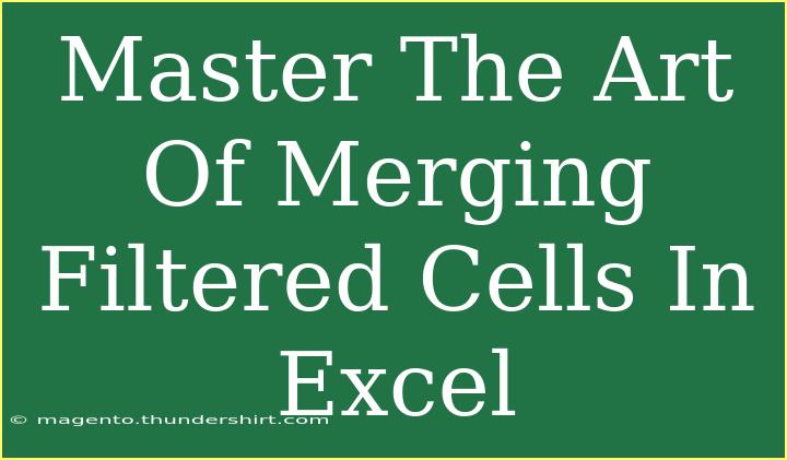 Master The Art Of Merging Filtered Cells In Excel