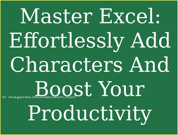 Master Excel: Effortlessly Add Characters And Boost Your Productivity