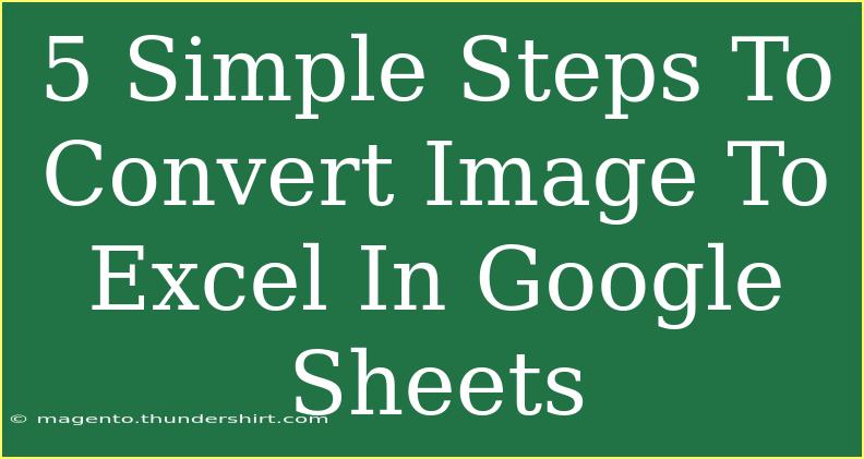 5 Simple Steps To Convert Image To Excel In Google Sheets