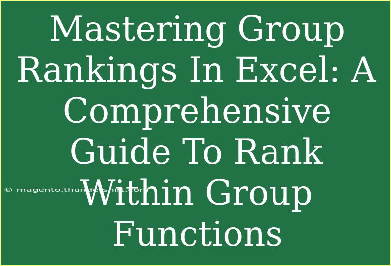 Mastering Group Rankings In Excel: A Comprehensive Guide To Rank Within Group Functions