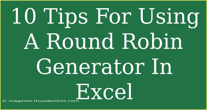 10 Tips For Using A Round Robin Generator In Excel