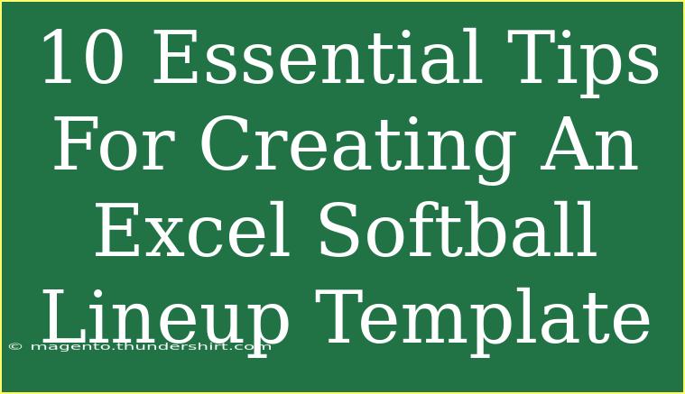 10 Essential Tips For Creating An Excel Softball Lineup Template