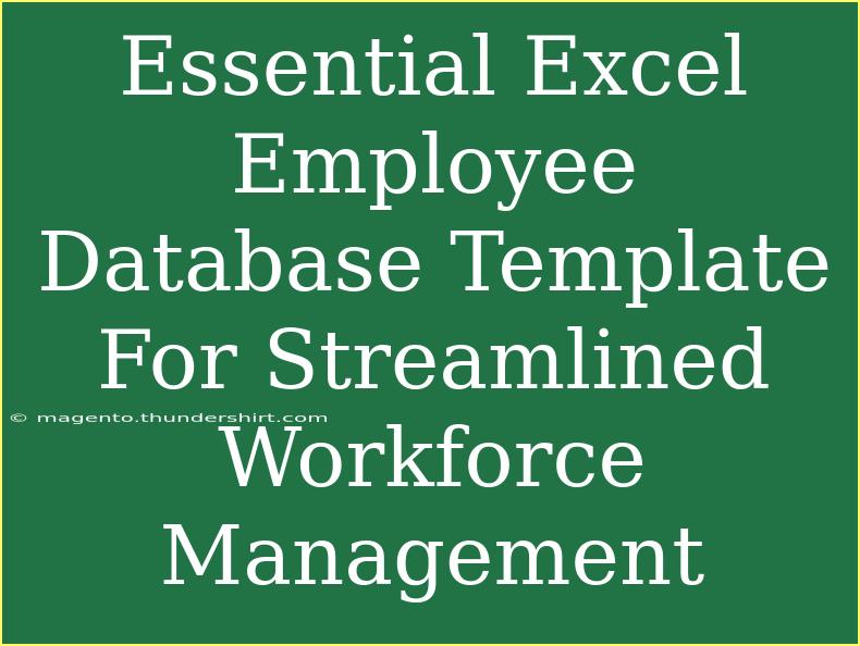 Essential Excel Employee Database Template For Streamlined Workforce Management