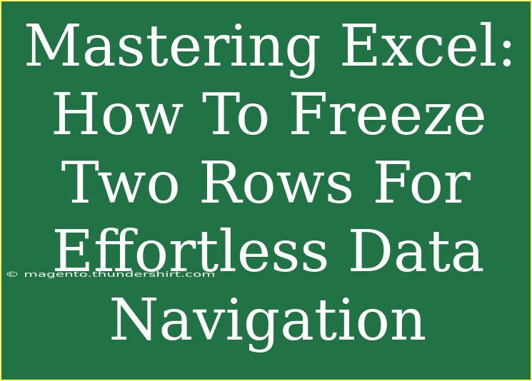 Mastering Excel: How To Freeze Two Rows For Effortless Data Navigation