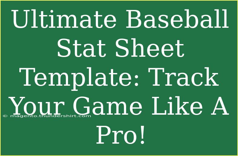 Ultimate Baseball Stat Sheet Template: Track Your Game Like A Pro!