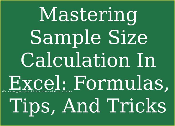 Mastering Sample Size Calculation In Excel: Formulas, Tips, And Tricks