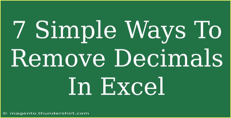 7 Simple Ways To Remove Decimals In Excel