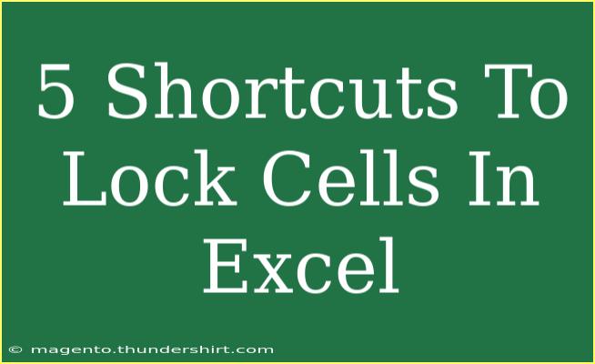 5 Shortcuts To Lock Cells In Excel