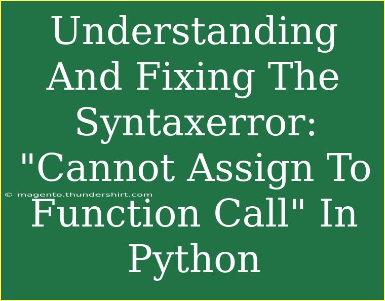 Understanding And Fixing The Syntaxerror: 