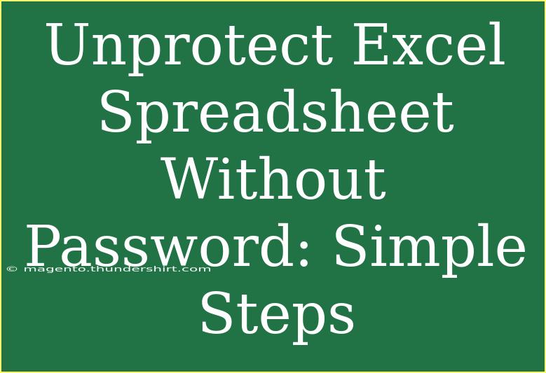 Unprotect Excel Spreadsheet Without Password: Simple Steps