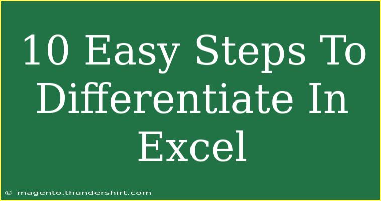 10 Easy Steps To Differentiate In Excel