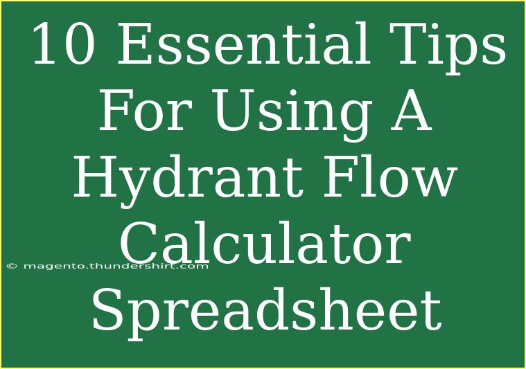 10 Essential Tips For Using A Hydrant Flow Calculator Spreadsheet