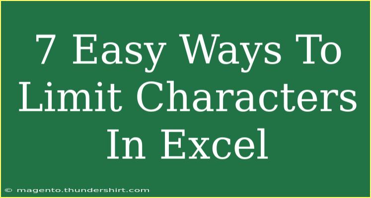 7 Easy Ways To Limit Characters In Excel