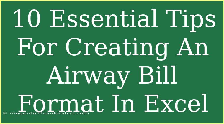 10 Essential Tips For Creating An Airway Bill Format In Excel