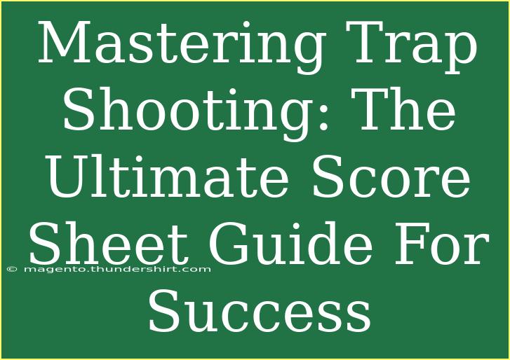 Mastering Trap Shooting: The Ultimate Score Sheet Guide For Success