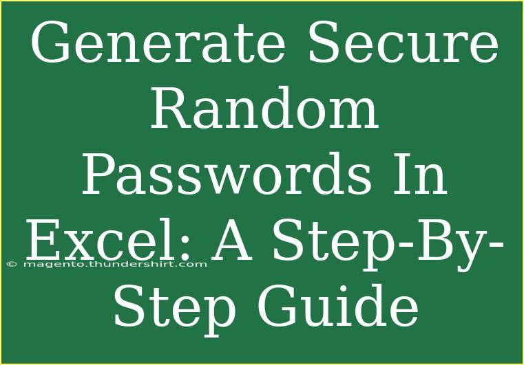 Generate Secure Random Passwords In Excel: A Step-By-Step Guide