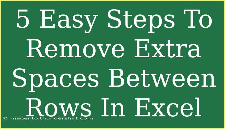 5 Easy Steps To Remove Extra Spaces Between Rows In Excel