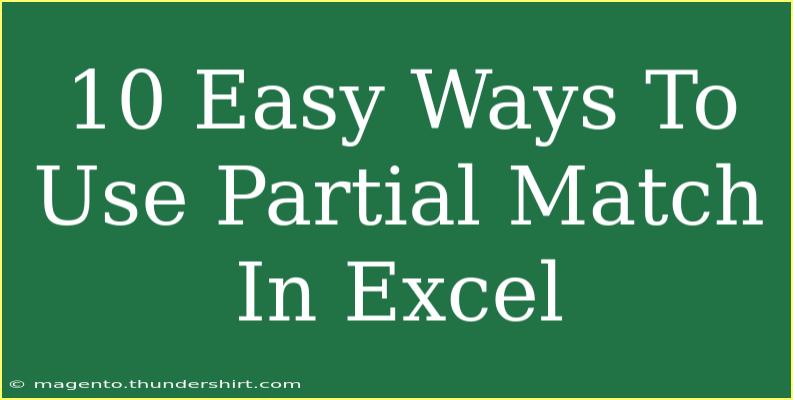 10 Easy Ways To Use Partial Match In Excel